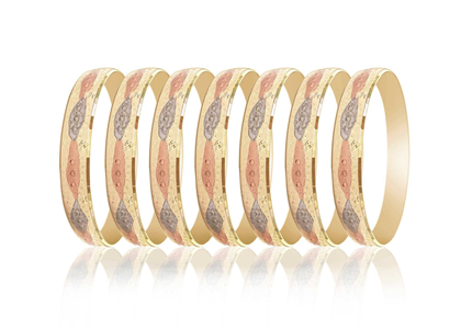 15MM Three Tone Plated Bangles